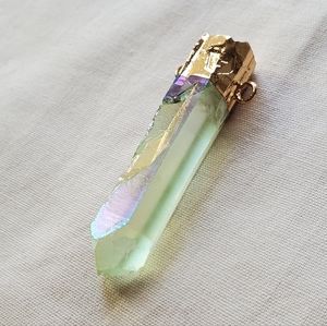 Dyed Green Titanium Quartz Crystal